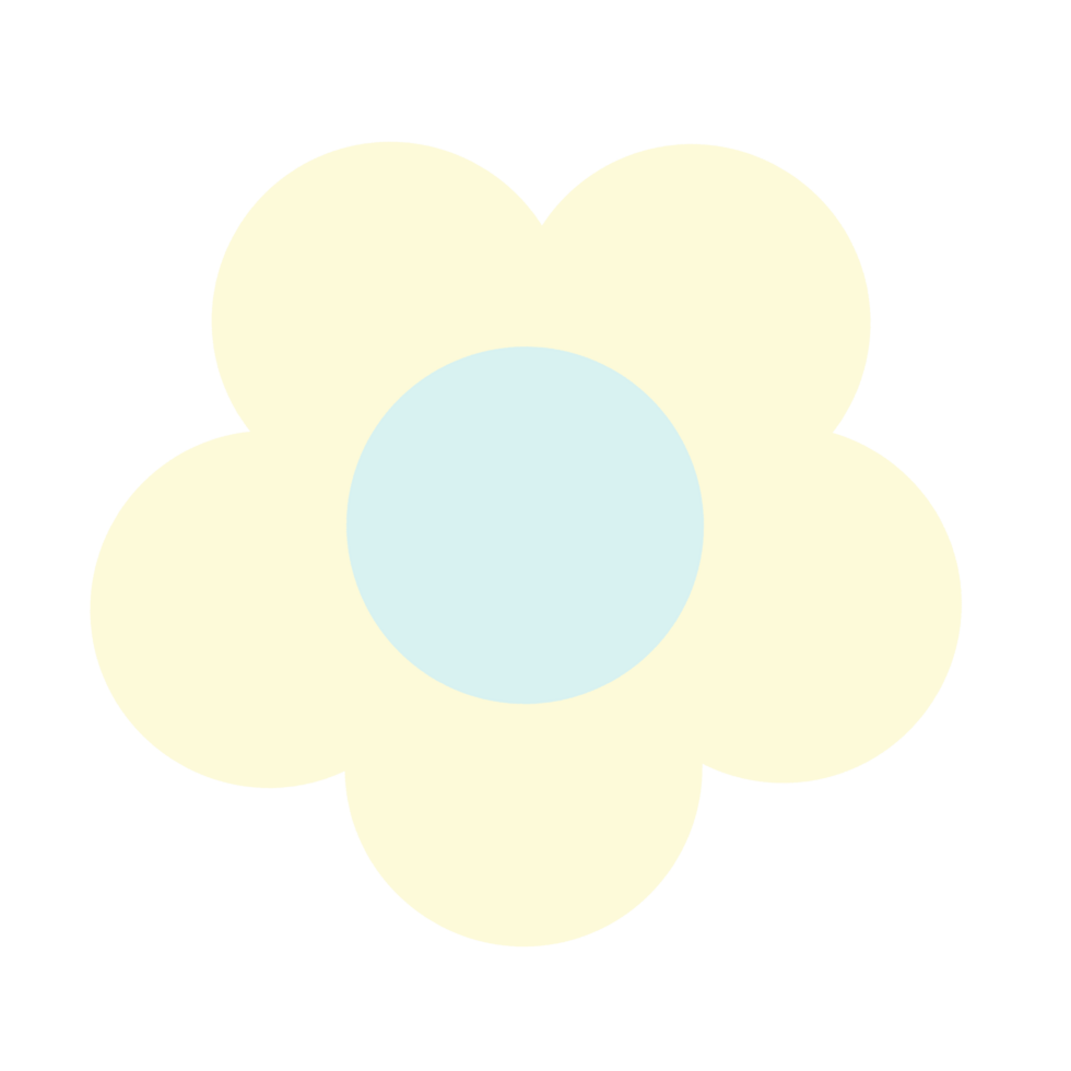 Cream II Pastel Flower Doodle png