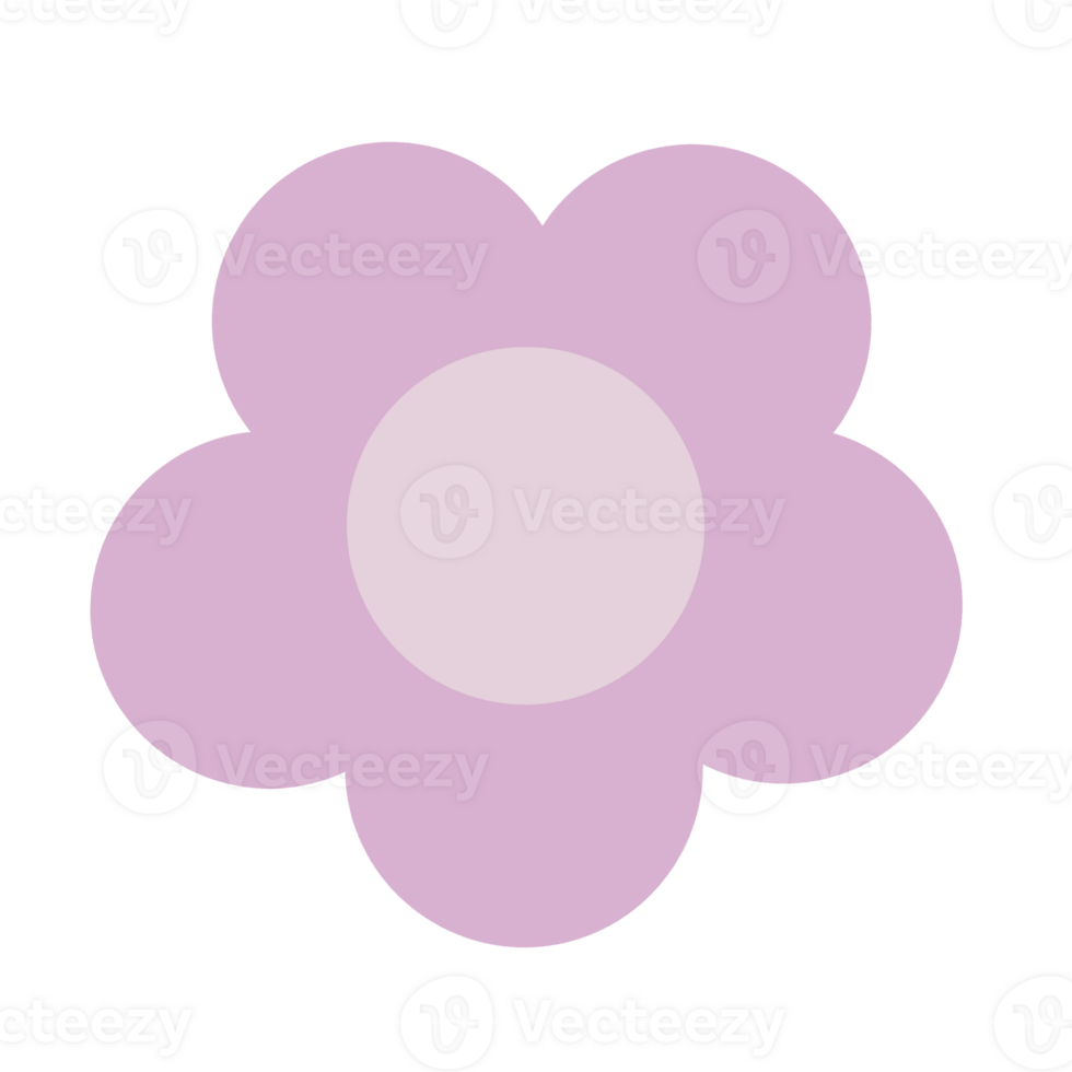 Purple Pastel Flower Doodle png