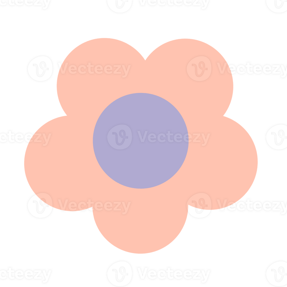 Orange III Pastel Flower Doodle png