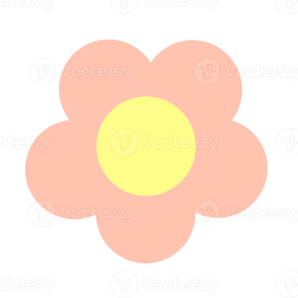 Orange II Pastel Flower Doodle png