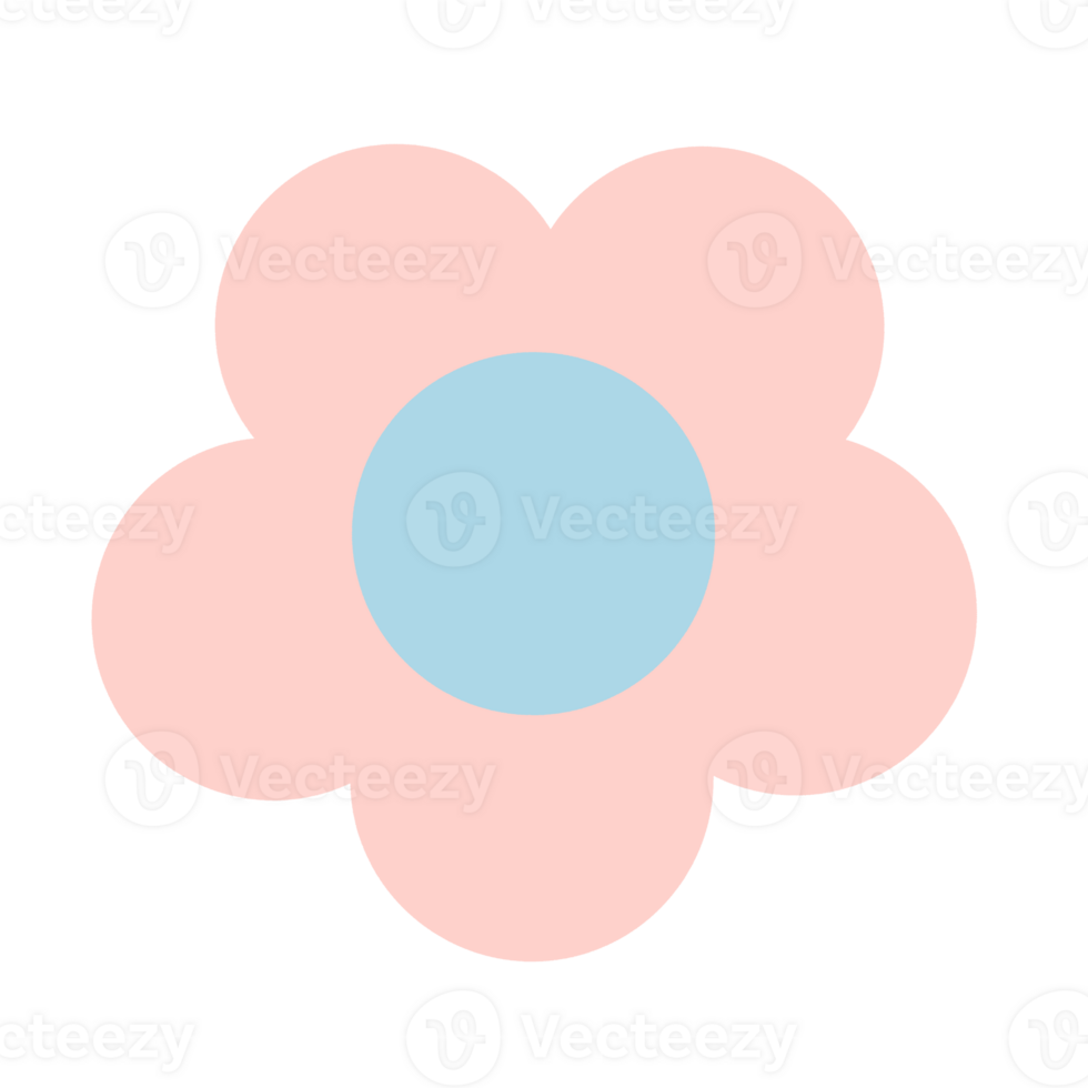 Pink Pastel VI Flower Doodle png