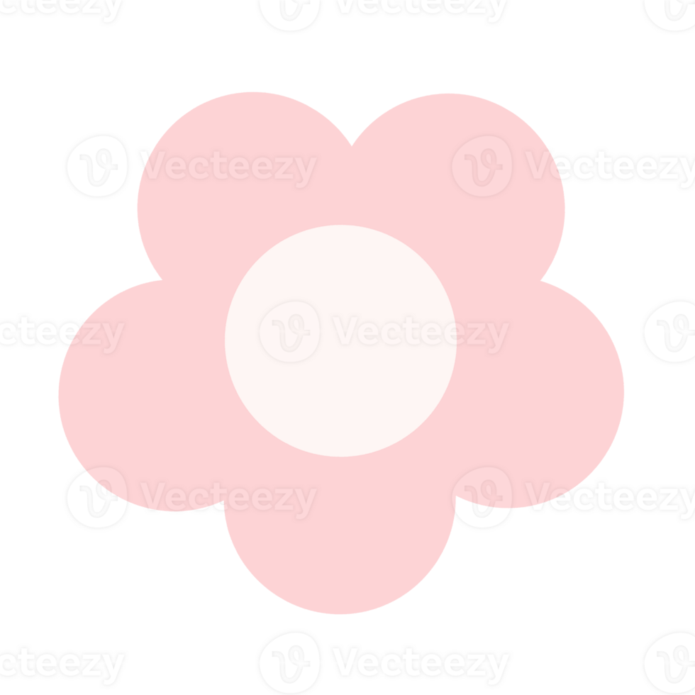 Pink Pastel Flower Doodle png