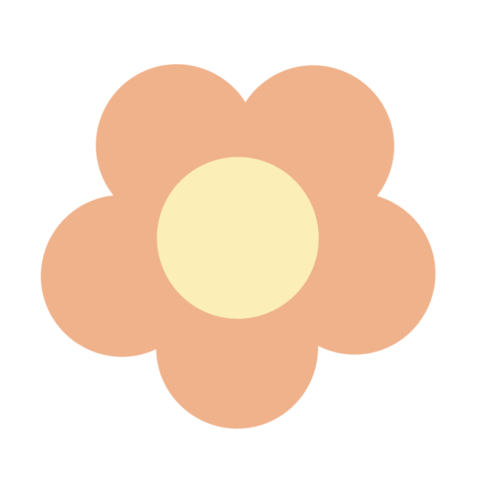 Brown Pastel Flower Doodle png