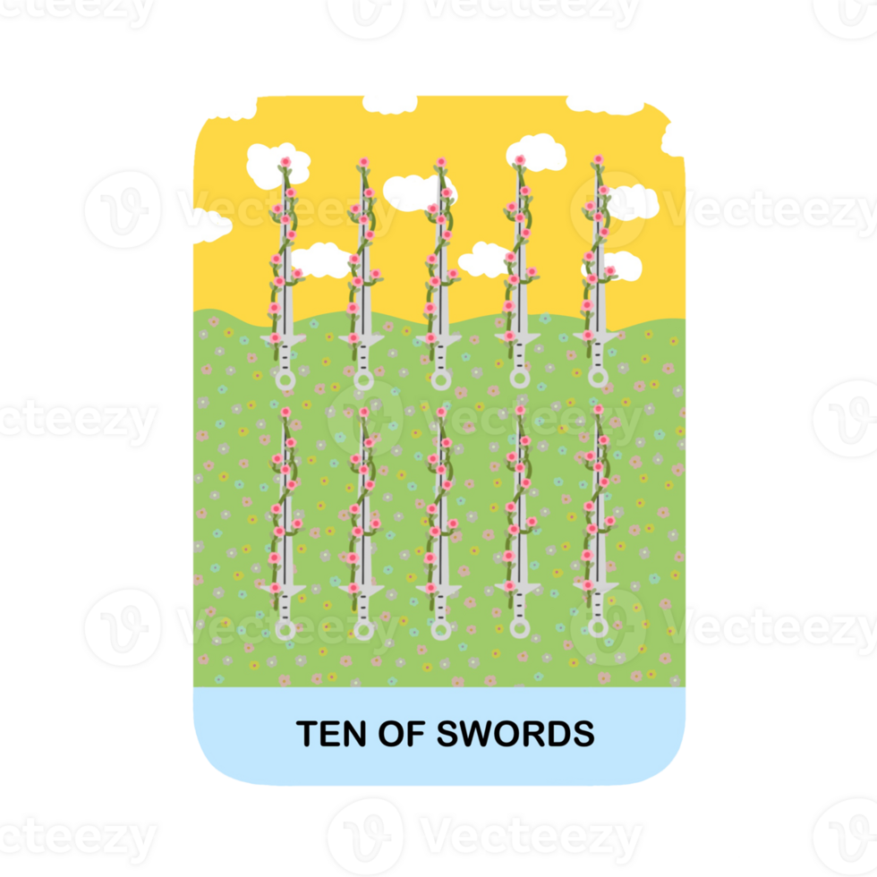 Ten of Swords Tarot png