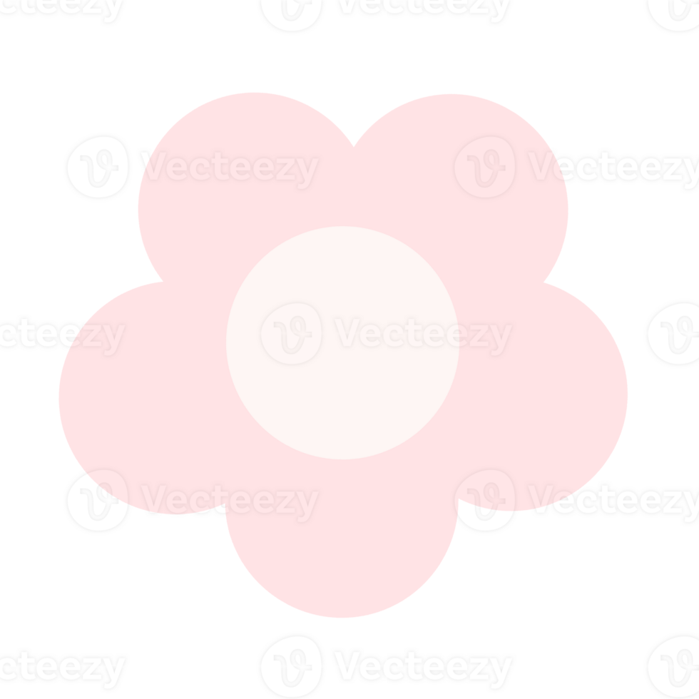 Pink Pastel V Flower Doodle png