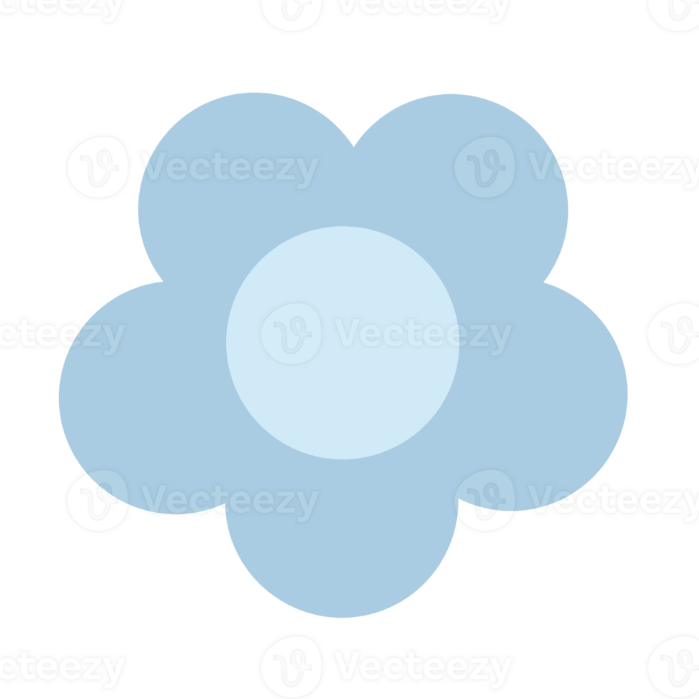 Dark Blue III Pastel Flower Doodle png