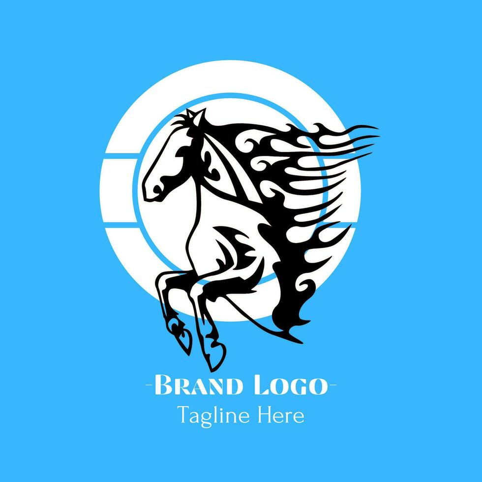 Horse head logo vector design illustration, animal logos concept