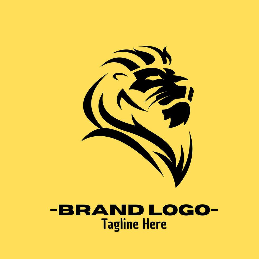 Lion logo design vector illustration, brand identity emblem