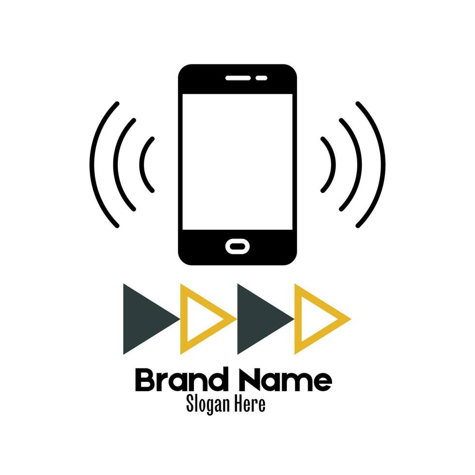 Handphone logo vector design illustration, brand identity emblem