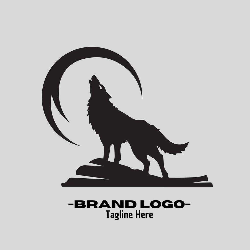 lobo logo vector diseño ilustración, marca identidad emblema