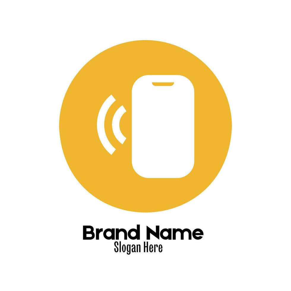 Handphone logo vector design illustration, brand identity emblem