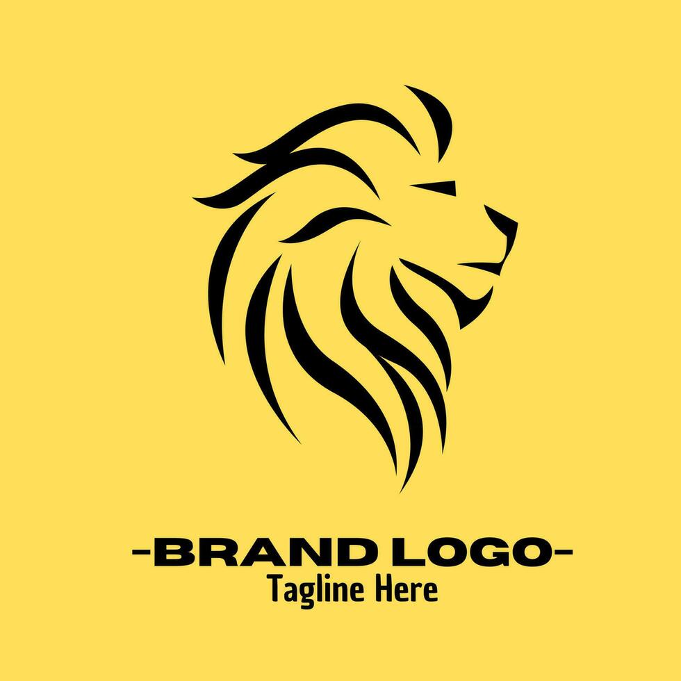 Lion logo design vector illustration, brand identity emblem