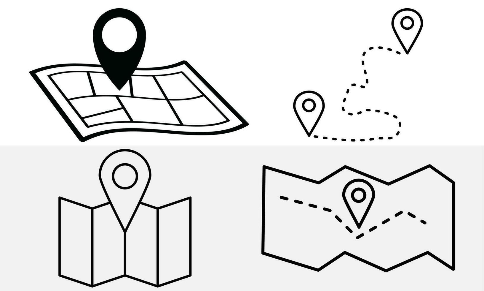 Pin point set icon design vector illustration, map location pin point set bundle