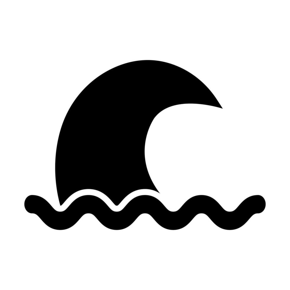 Tsunami Glyph Icon Design vector