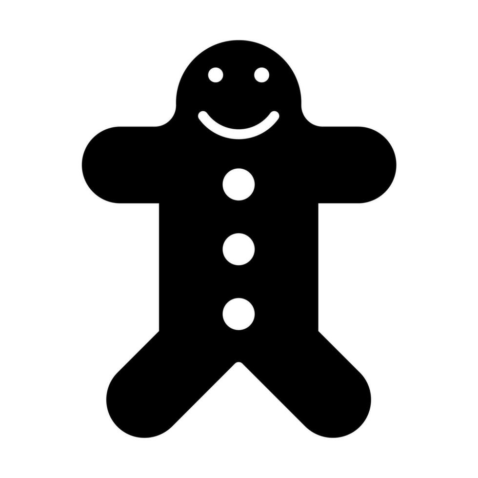Gingerbread Man Glyph Icon Design vector