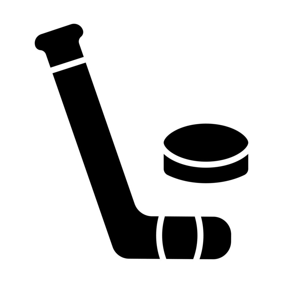 Ice Hockey Glyph Icon Design vector