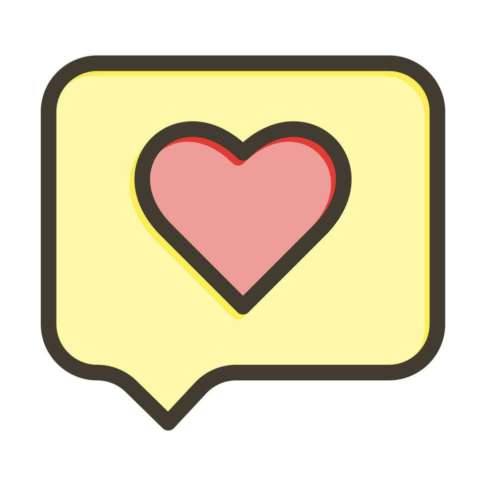 Love Message Vector Thick Line Filled Colors Icon Design