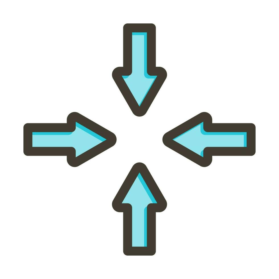 Directional Arrows Vector Thick Line Filled Colors Icon Design