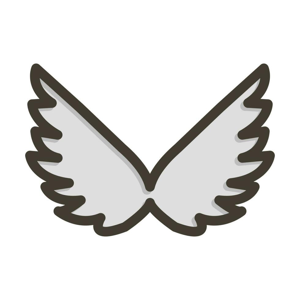 Wings Vector Thick Line Filled Colors Icon Design