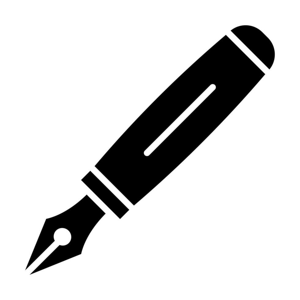 Fountain Pen Glyph Icon Design vector