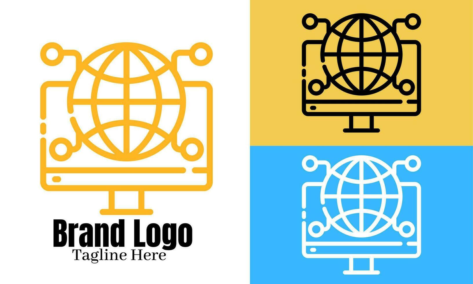 Internet logo vector design illustration, brand identity emblem