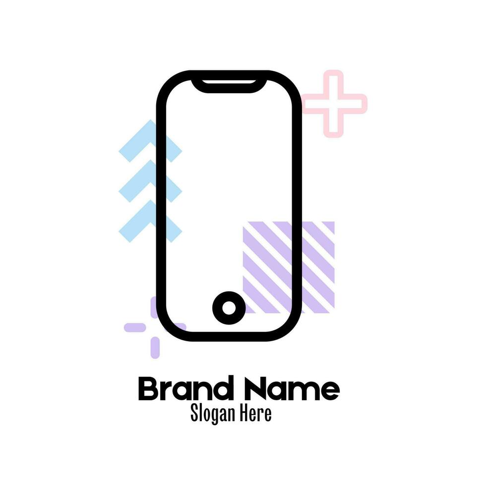 Handphone logo vector design illustration, brand identity emblem