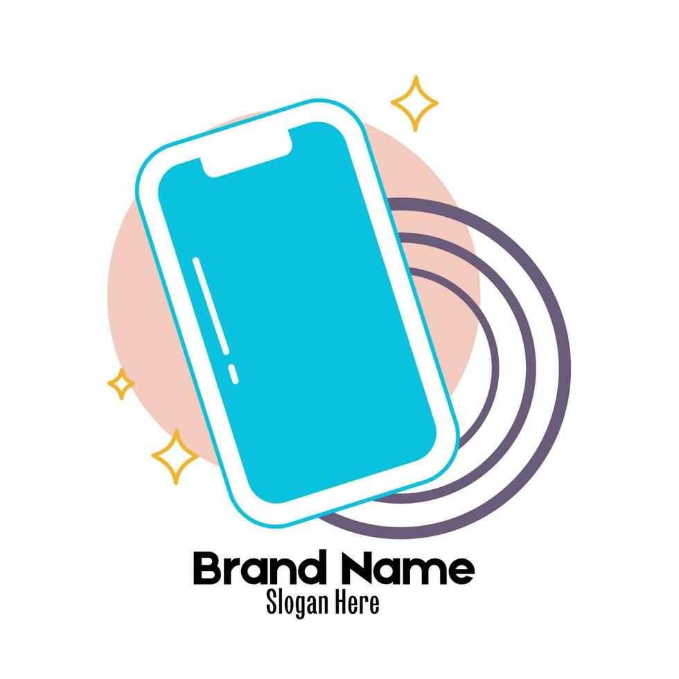 Handphone logo vector design illustration, brand identity emblem