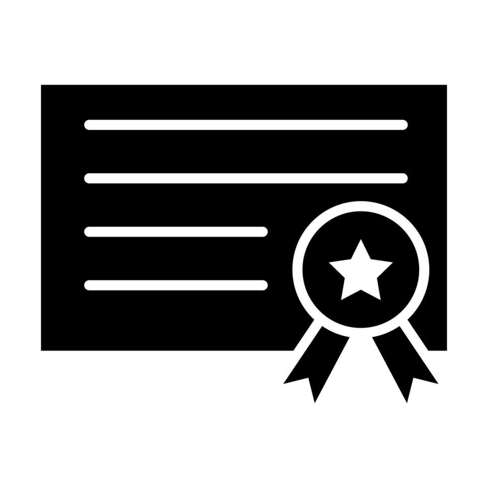 certificado glifo icono diseño vector