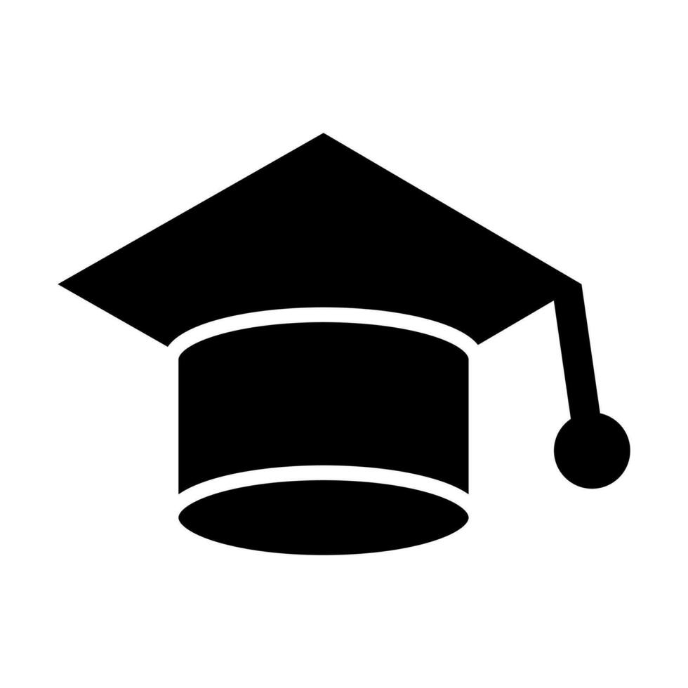 graduado sombrero glifo icono diseño vector