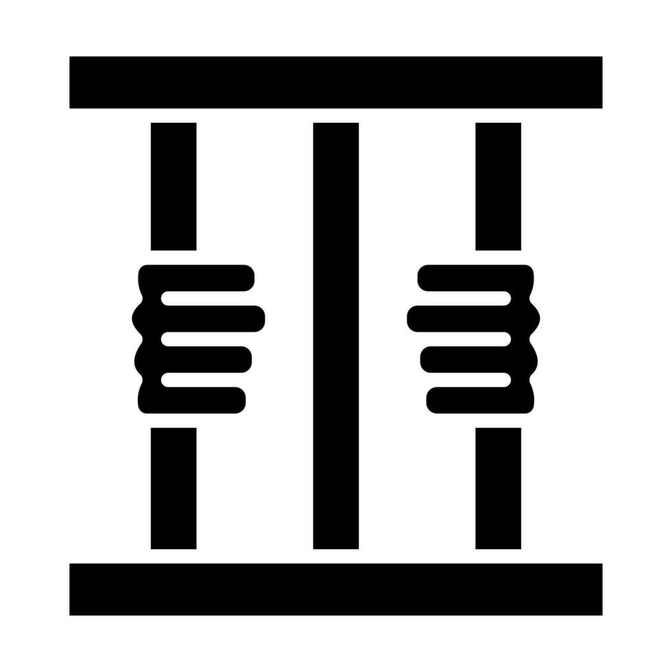 Criminal behind bars Glyph Icon Design vector