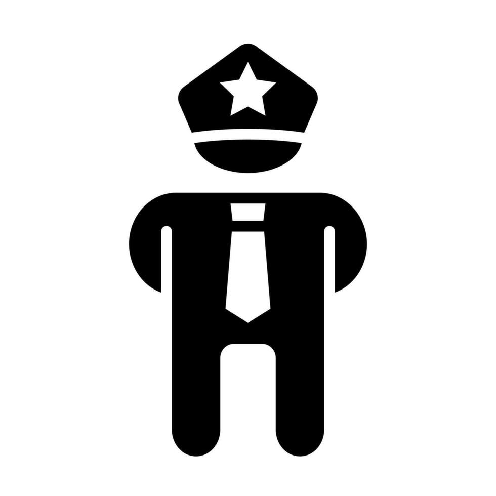 Policeman Glyph Icon Design vector