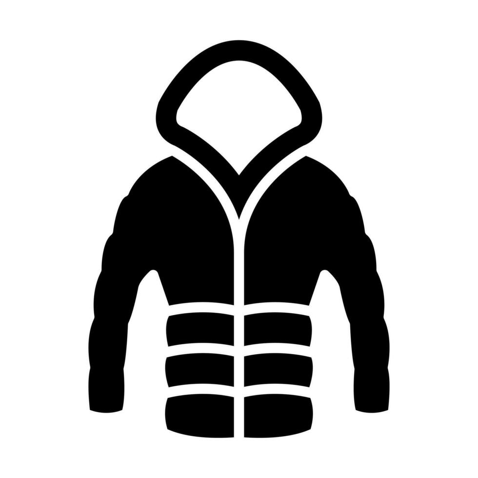 Puffer Coat Glyph Icon Design vector