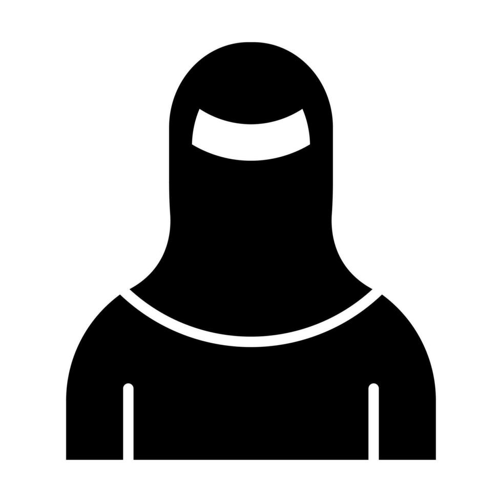 Woman with Niqab Glyph Icon Design vector