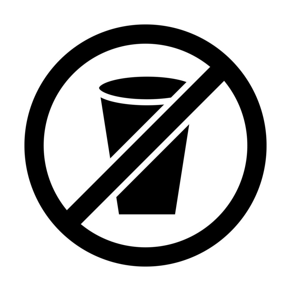 No bebidas glifo icono diseño vector