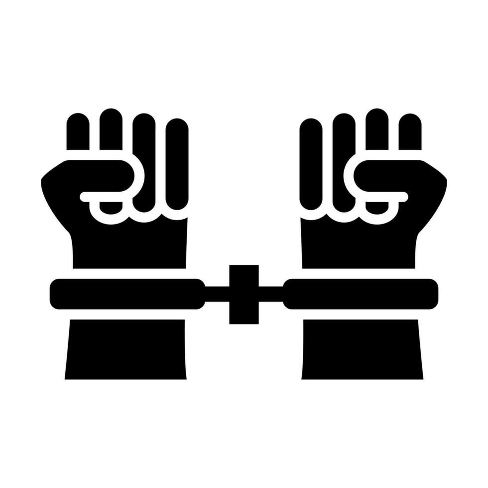 Arrested Criminal Glyph Icon Design vector