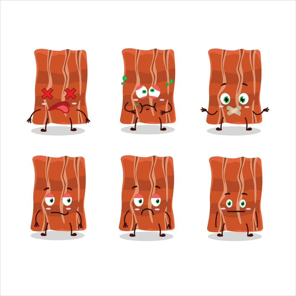 frito tocino dibujos animados personaje con no expresión vector