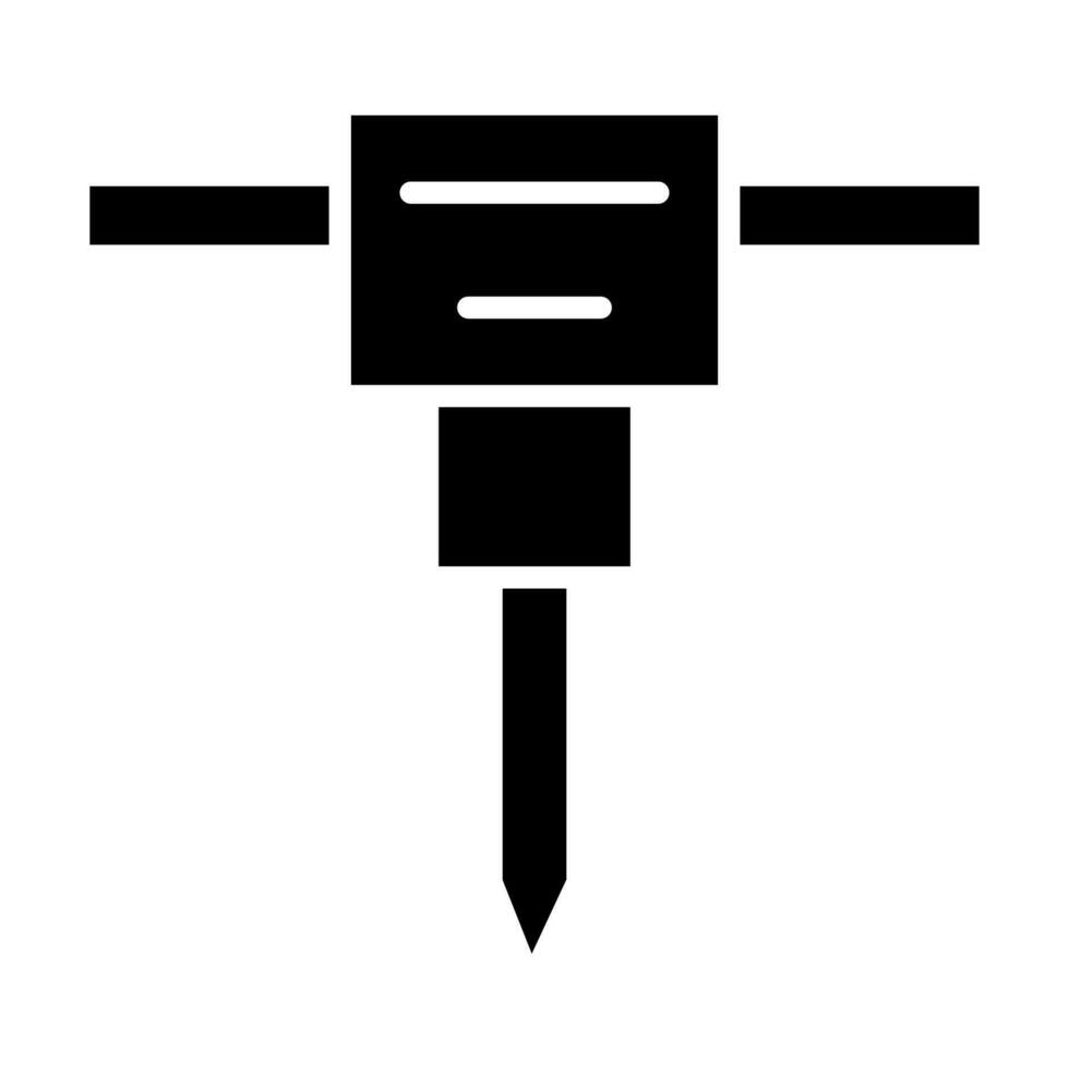 Jack Hammer Glyph Icon Design vector