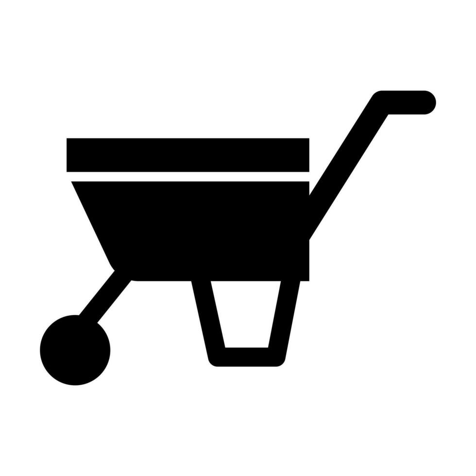 Wheelbarrow Glyph Icon Design vector