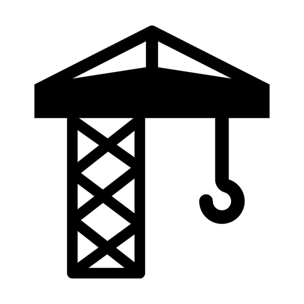 Tower Crane Glyph Icon Design vector