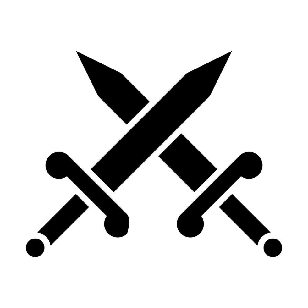 Two Swords Glyph Icon Design vector