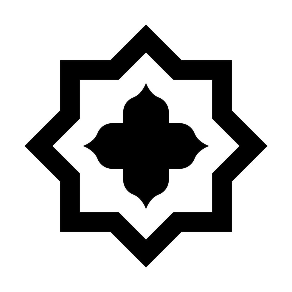 Islamic Star Glyph Icon Design vector