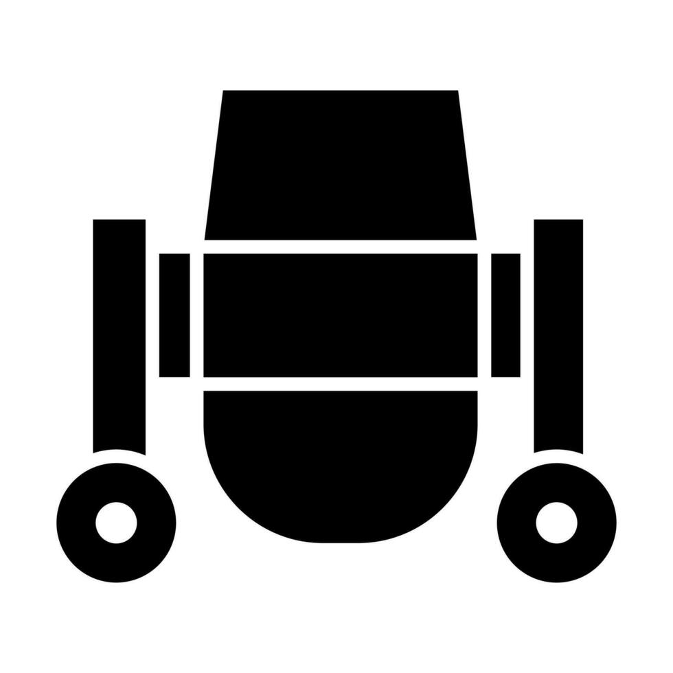 Concrete Mixer Glyph Icon Design vector