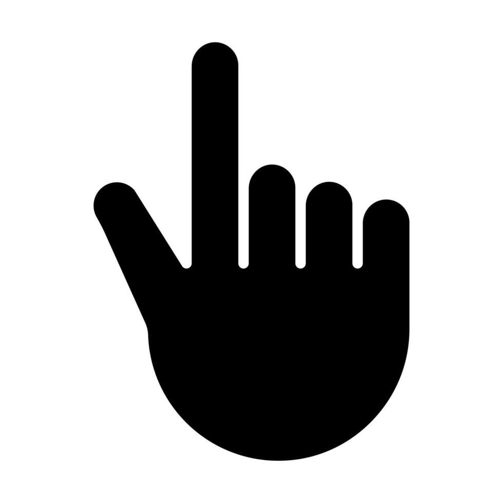 Raised Finger Glyph Icon Design vector
