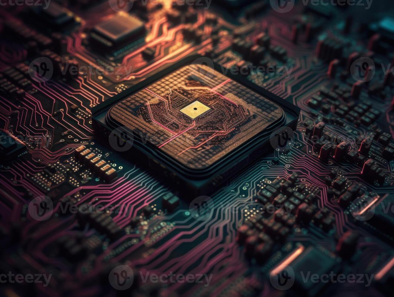 Technology circuit board pattern Motherboard industrial background Created with technology photo