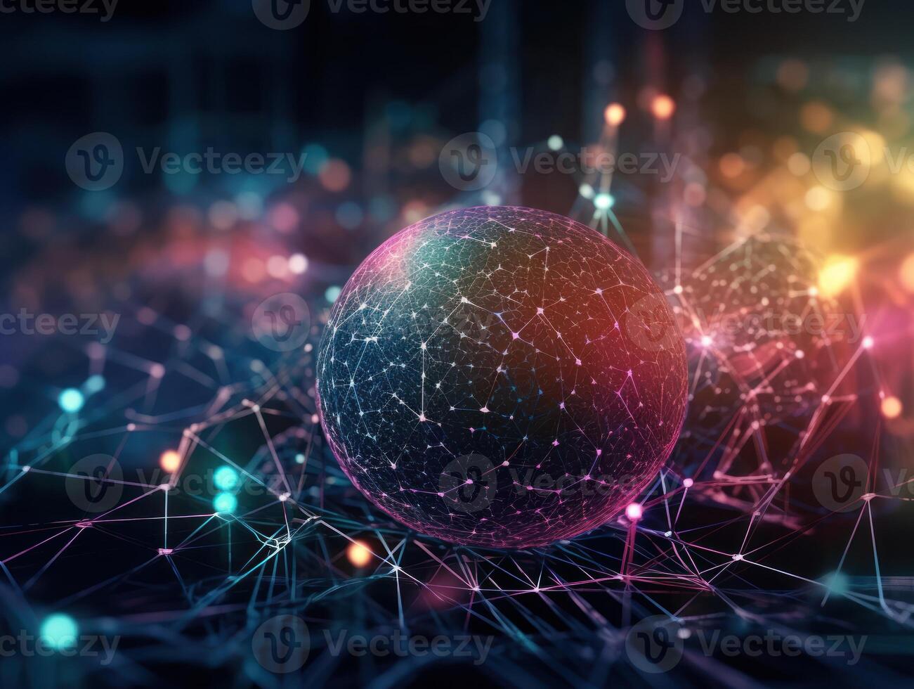 Global connection internet technology Futuristic network lines background Created with technology photo