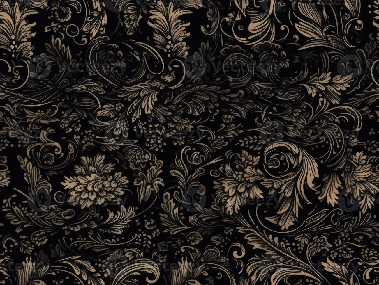 Seamless pattern Royal vintage Victorian Gothic background Rococo venzel and whorl created with technology. photo