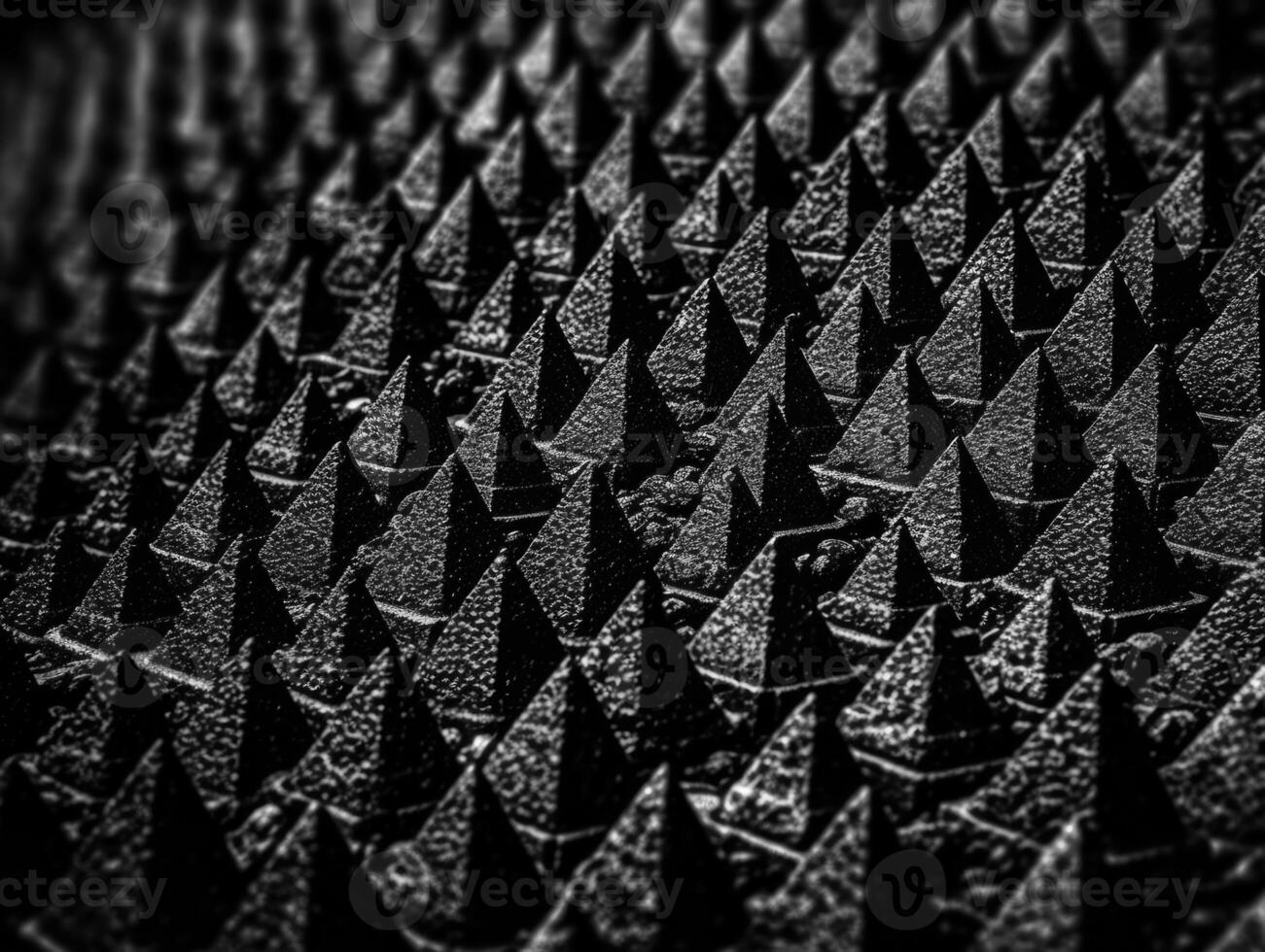 Futuristic abstract pyramid geometric dark black background created with technology photo