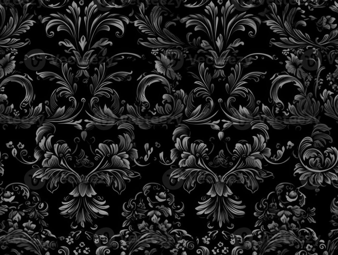 Seamless pattern Royal vintage Victorian Gothic background Rococo venzel and whorl created with technology. photo