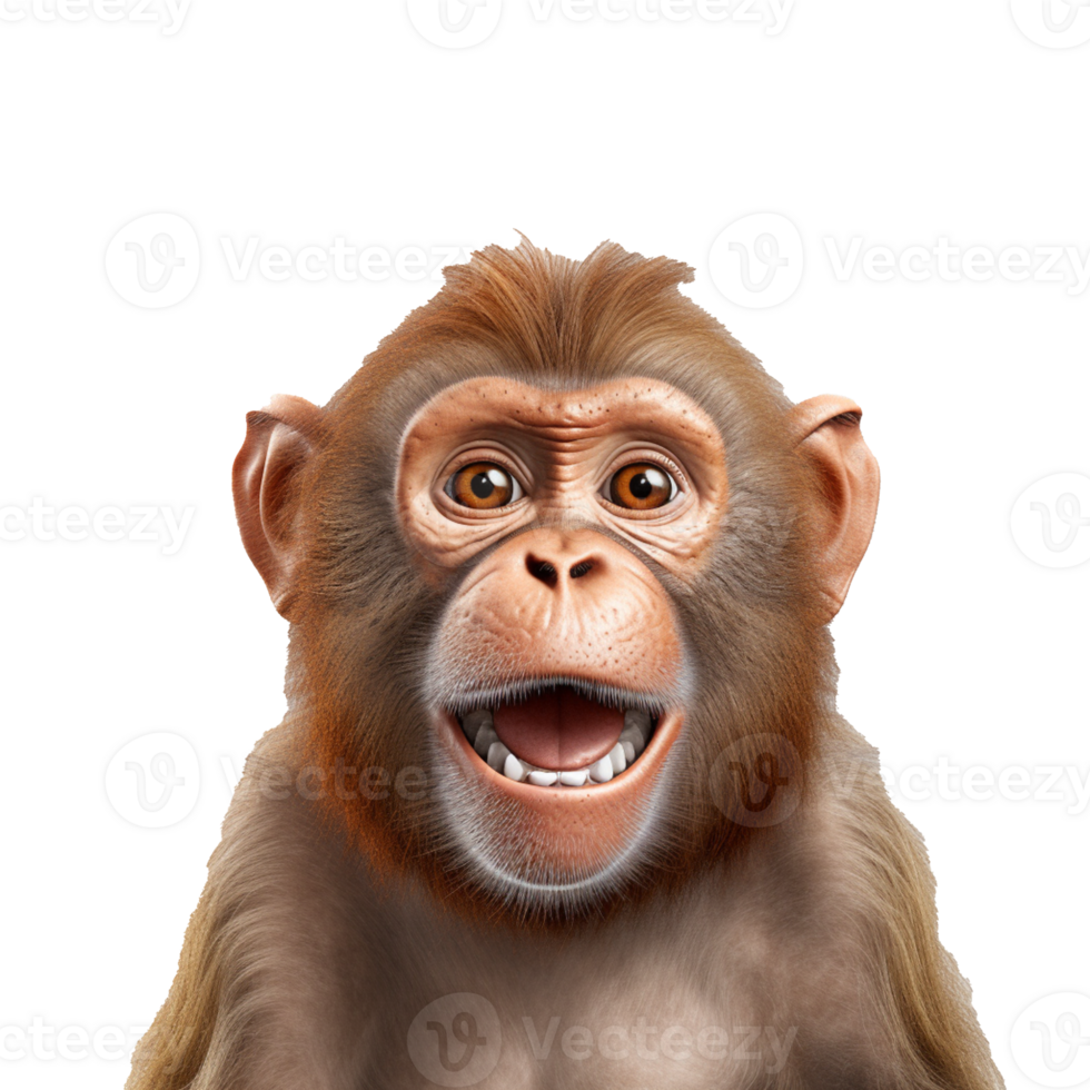 happy monkey isolated on background with png