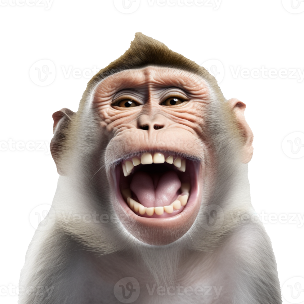 happy monkey isolated on background with png